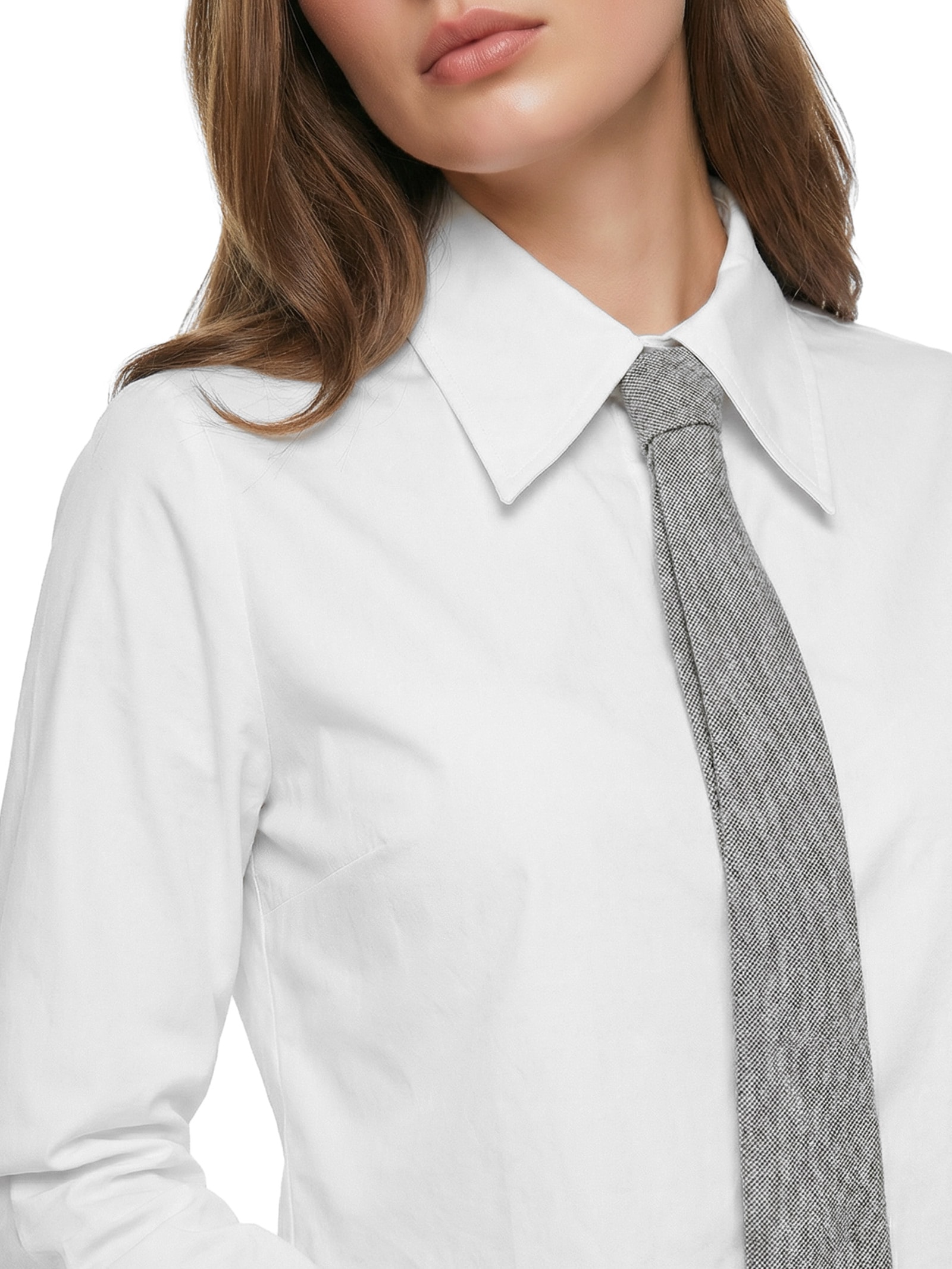 Camisa Feminina  Manga Longa Branco Lança Perfume