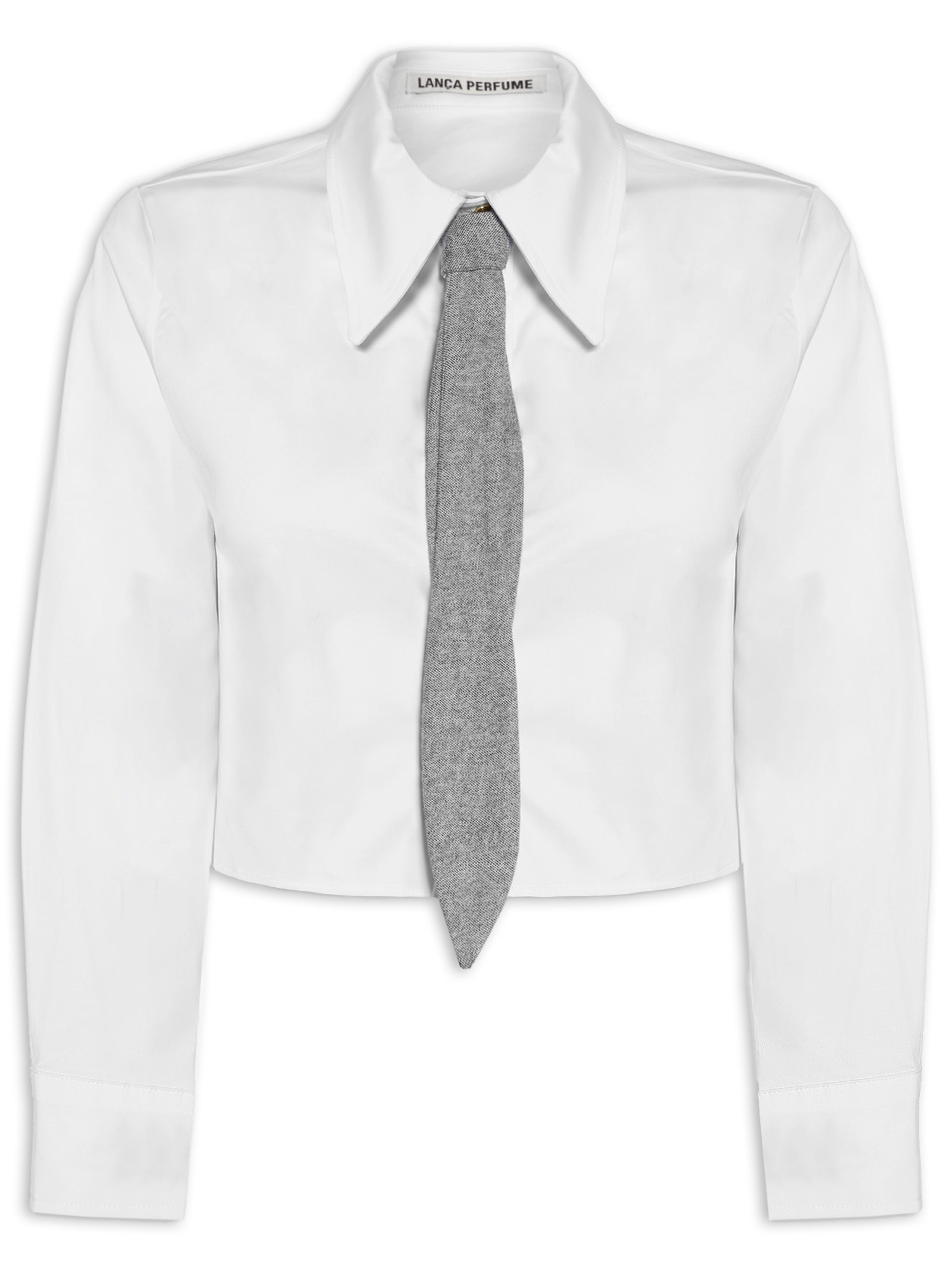 Camisa Feminina  Manga Longa Branco Lança Perfume