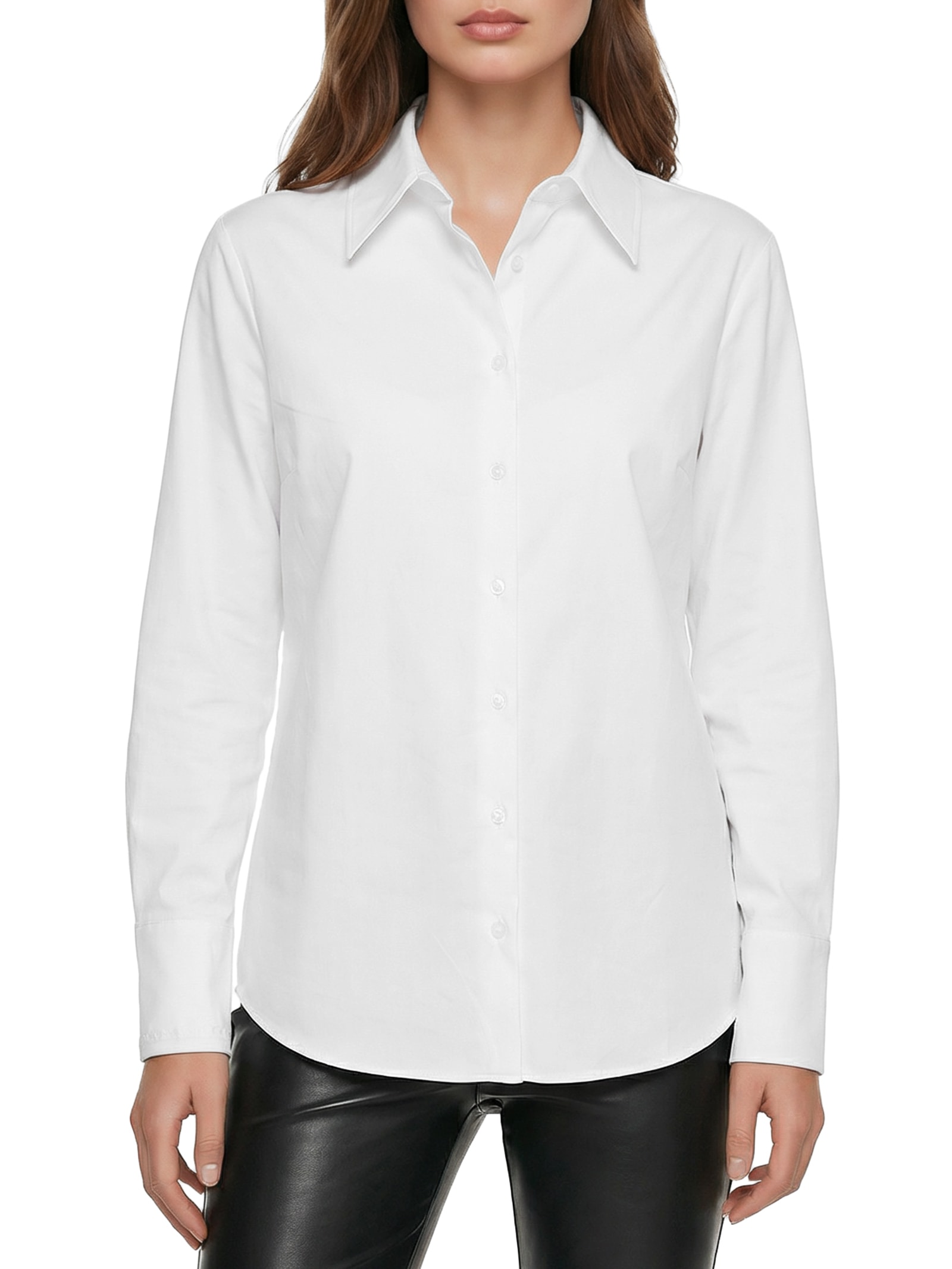 Camisa Feminina  Manga Longa Branco Lança Perfume