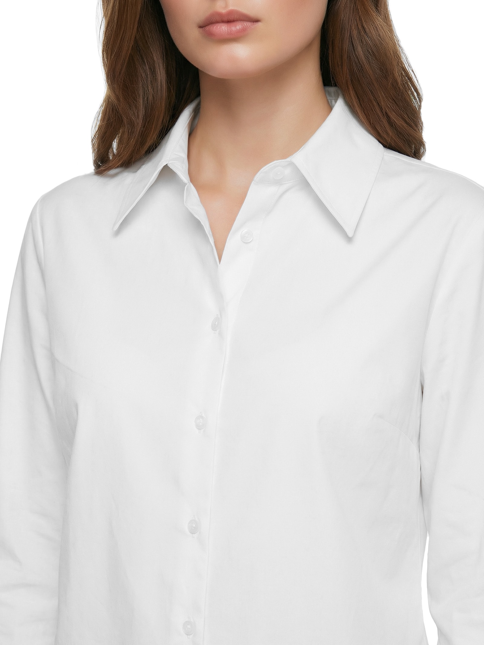 Camisa Feminina  Manga Longa Branco Lança Perfume