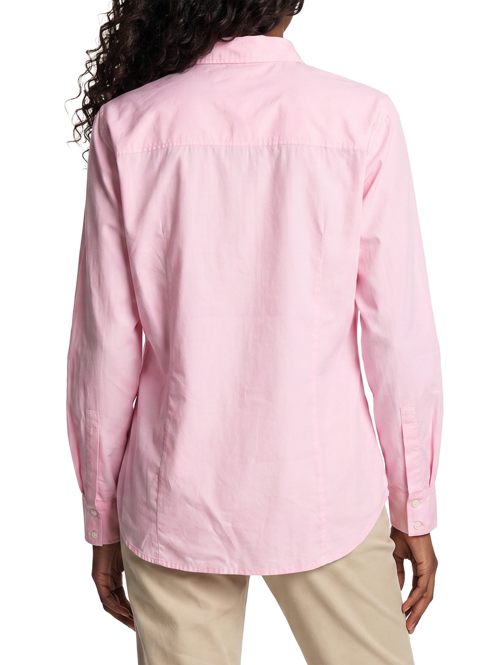 Camisa Feminina Manga Longa Classic Poplin Roll-Tab Ls Rosa Tommy Hilfiger