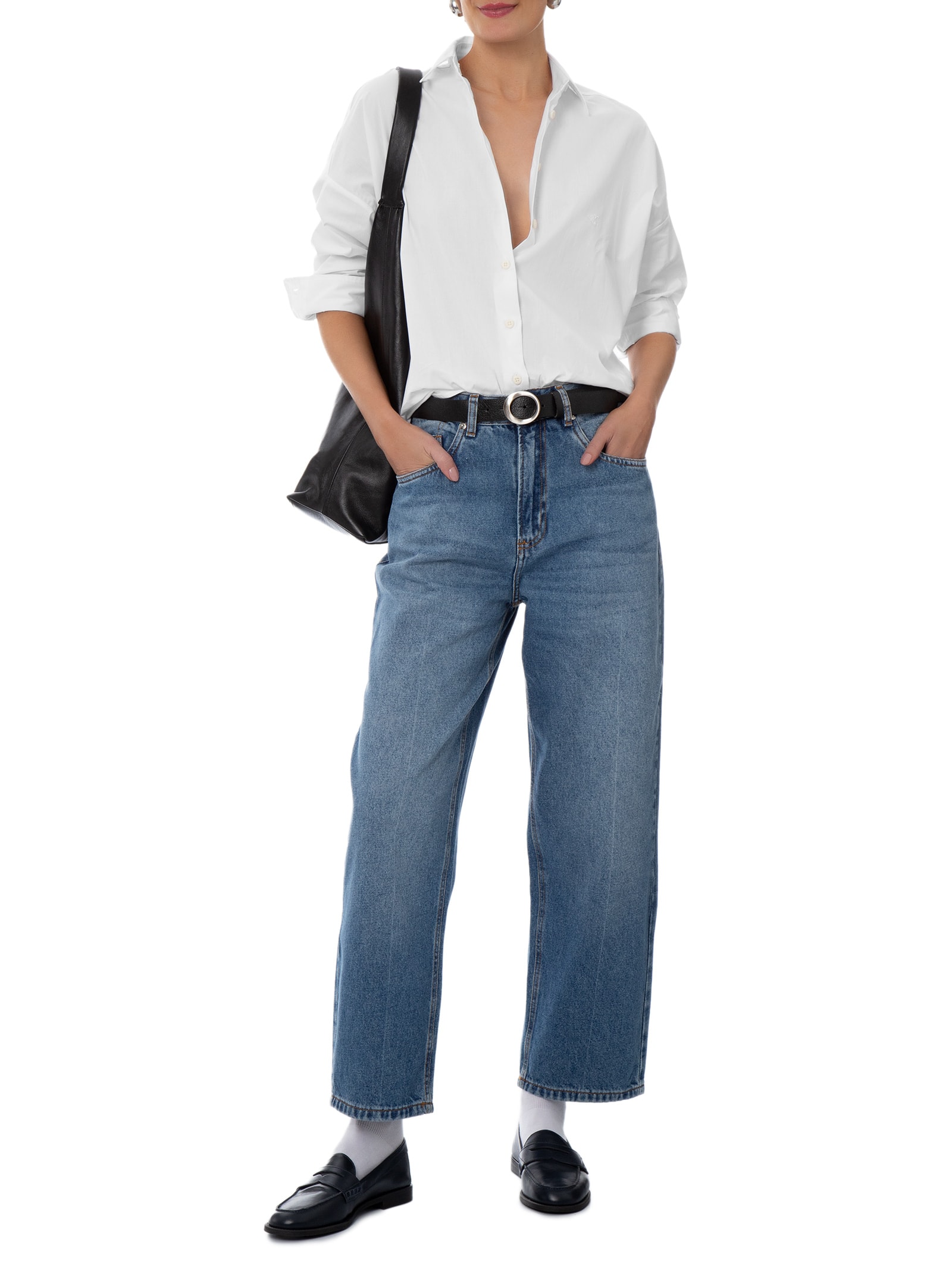 Camisa Feminina Manga Longa Com Bordado CK – Branco Calvin Klein Jeans