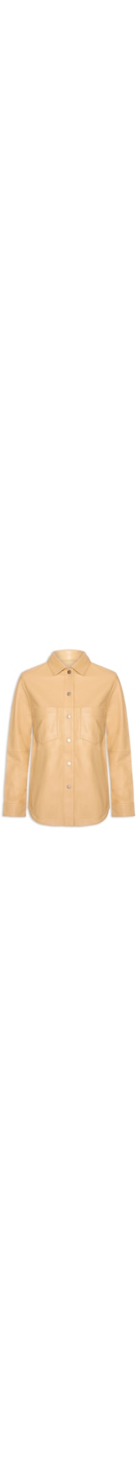 Camisa Feminina Manga Longa Couro - Bege