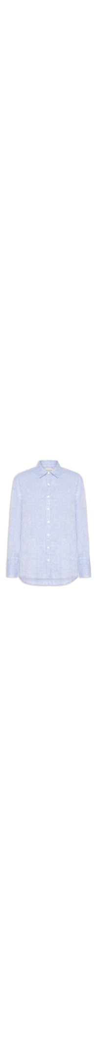 Camisa Feminina Manga Longa De Linho Fio Tinto - Azul