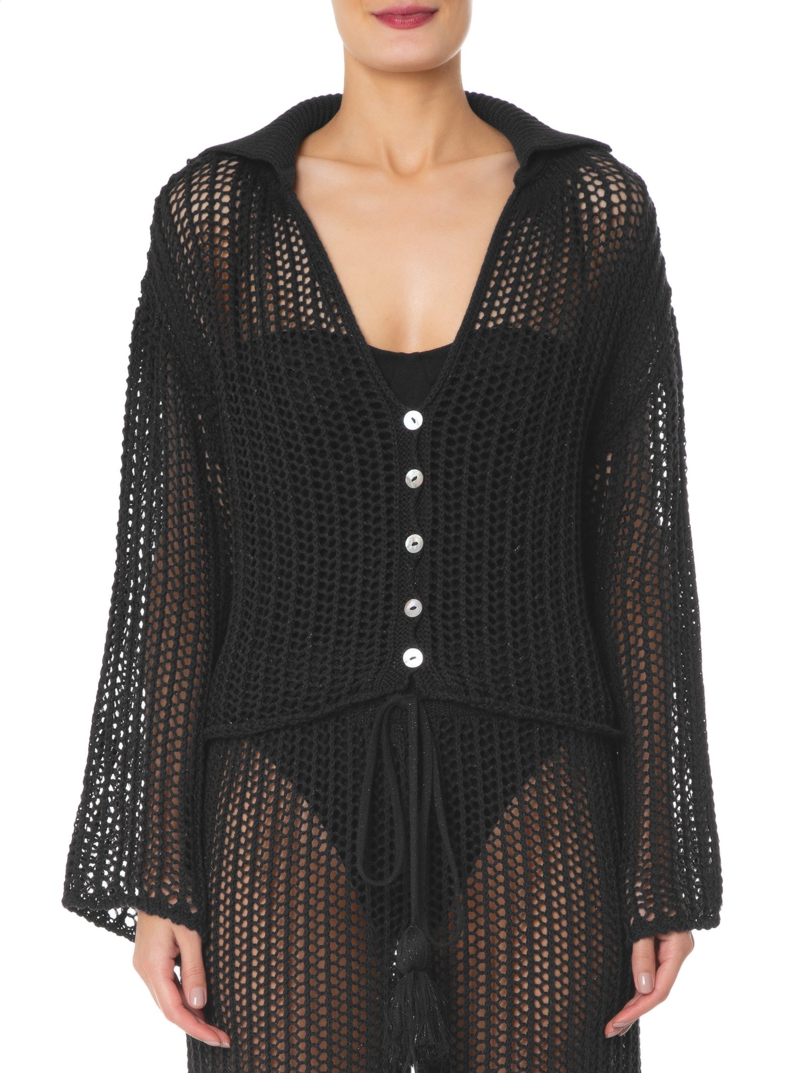Camisa Feminina Manga Longa De Tricot Preto '2Essential