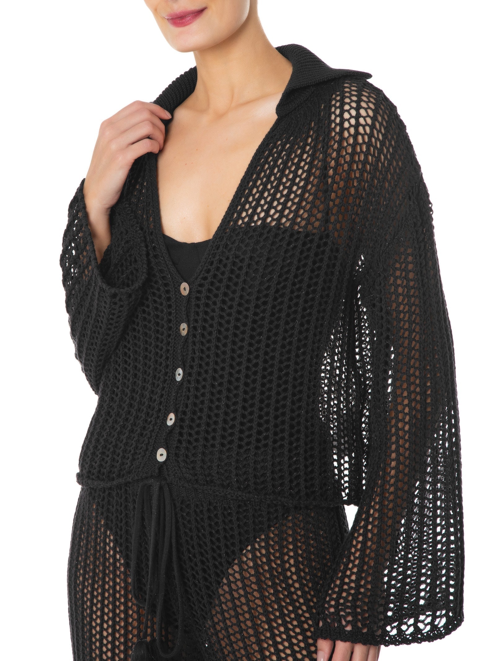 Camisa Feminina Manga Longa De Tricot Preto '2Essential