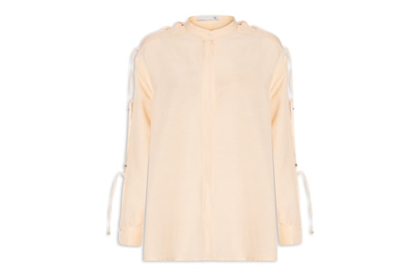 Camisa Feminina Manga Longa Em Linho - Laranja