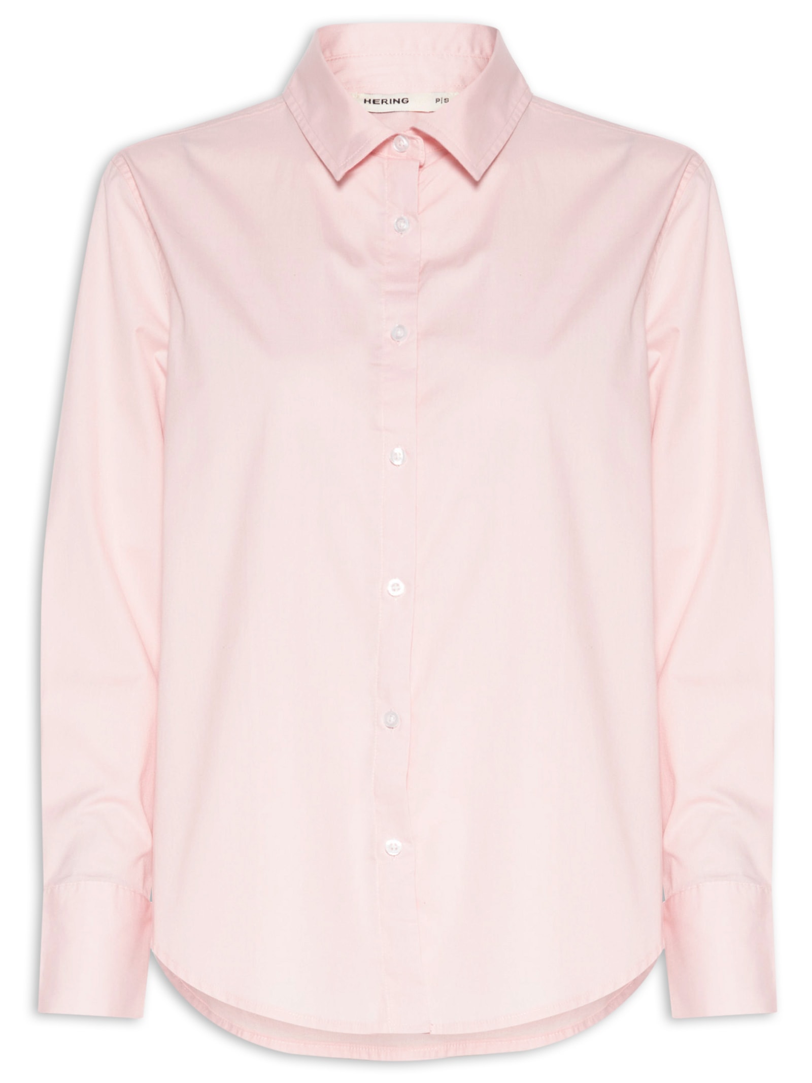 Camisa Feminina Manga Longa Em Tricoline Rosa Hering