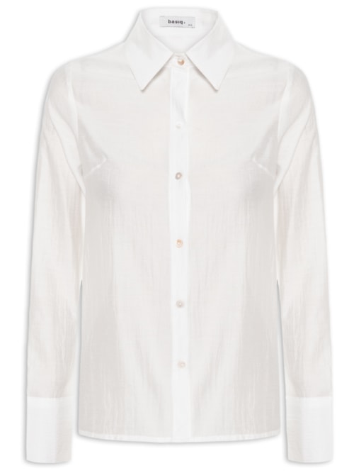 Camisa Feminina Manga Longa Justa Ao Corpo – Off White