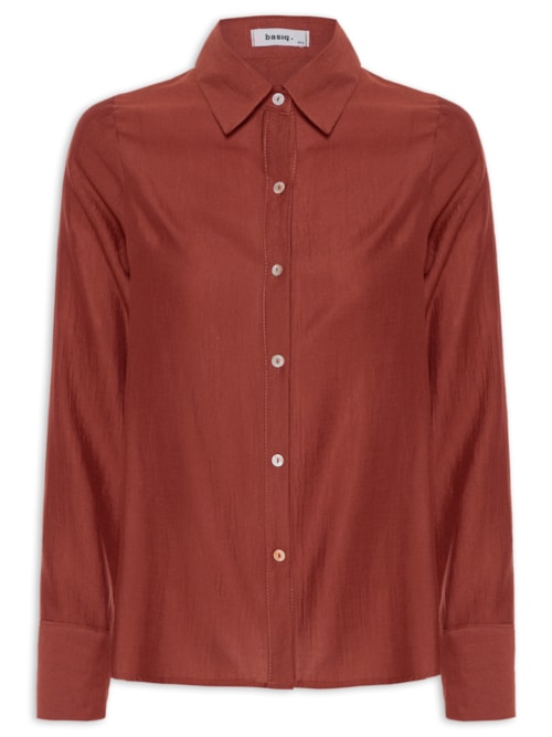 Camisa Feminina Manga Longa Justa Ao Corpo – Vinho