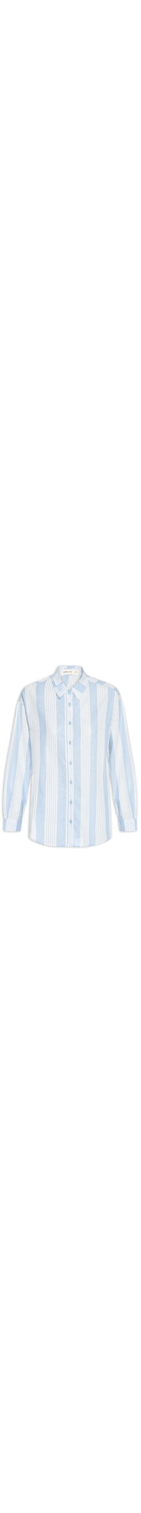 Camisa Feminina Manga Longa Listrada - Azul