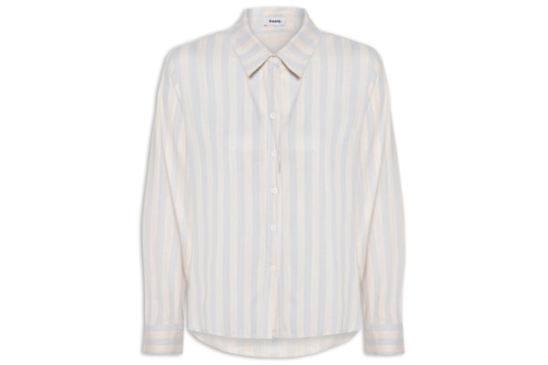 Camisa Feminina Manga Longa Listrada - Azul