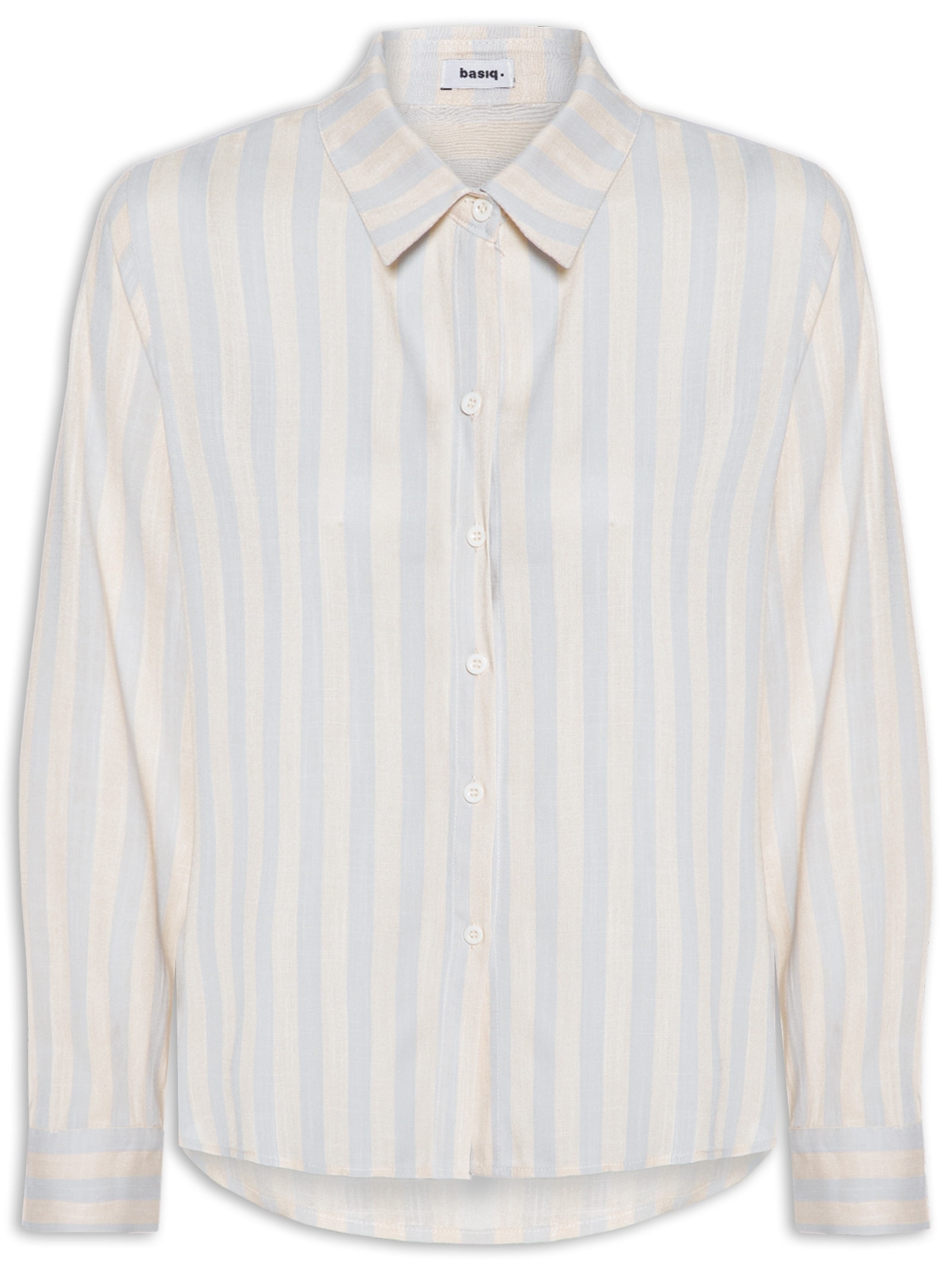 Camisa Feminina Manga Longa Listrada Azul Basiq