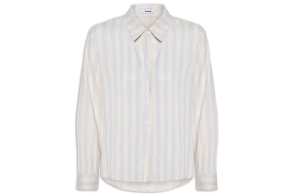 Camisa Feminina Manga Longa Listrada - Azul