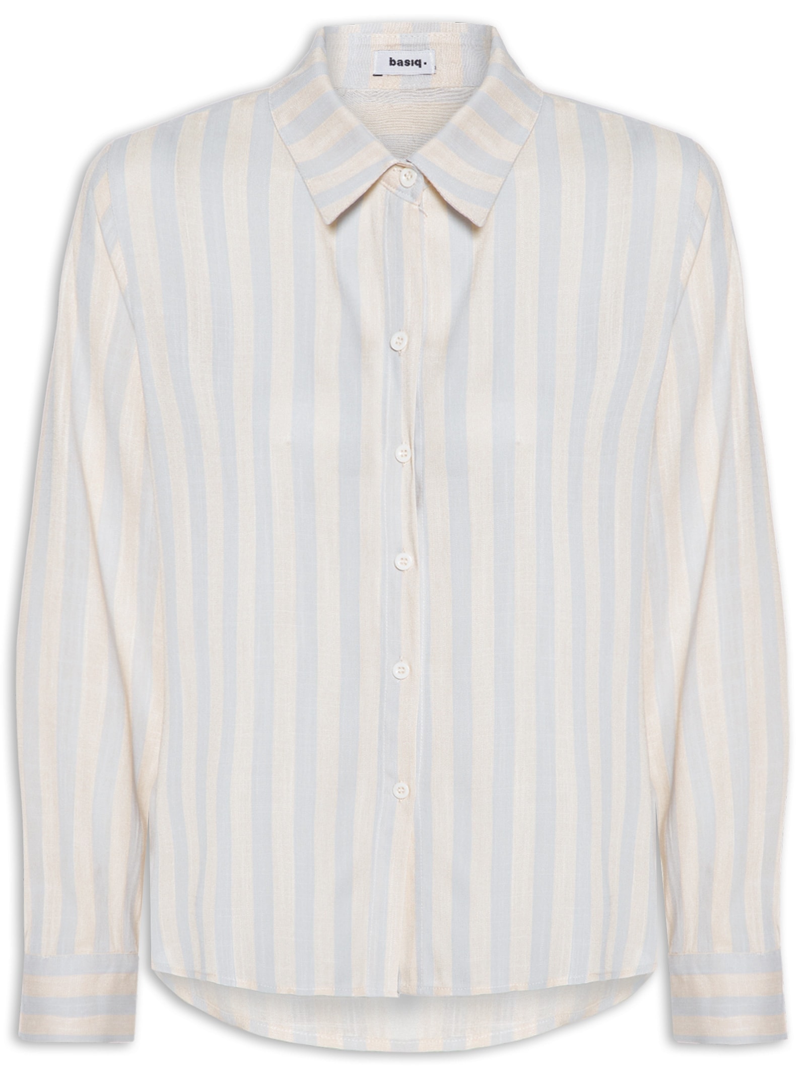 Camisa Feminina Manga Longa Listrada Azul Basiq