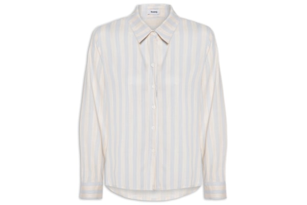 Camisa Feminina Manga Longa Listrada - Azul