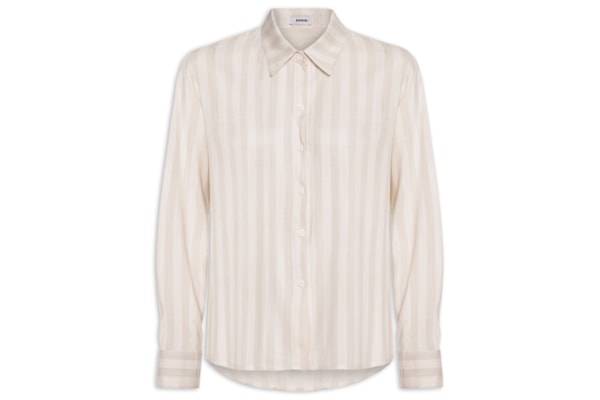 Camisa Feminina Manga Longa Listrada - Bege