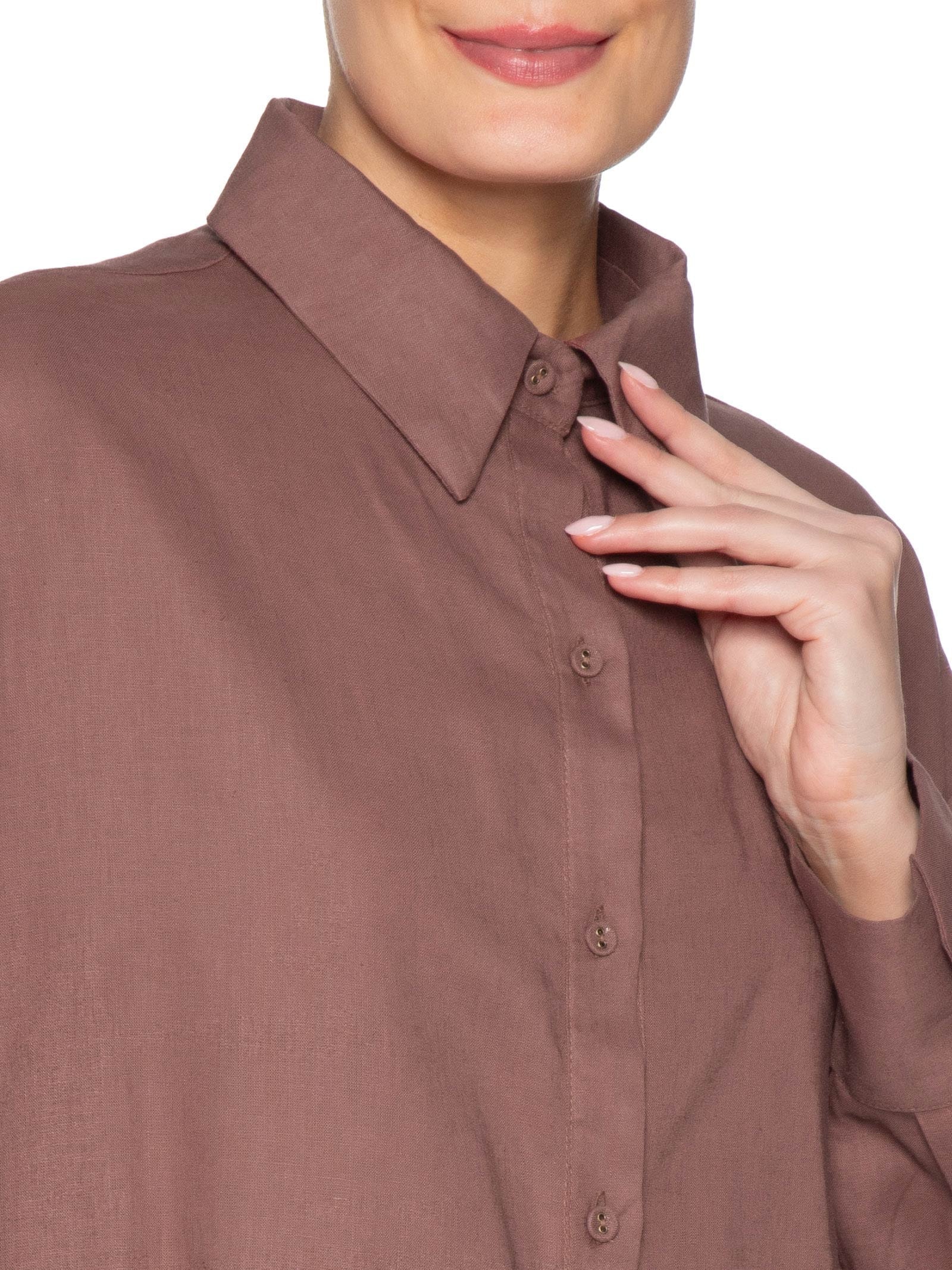 Camisa Feminina Manga Longa Marrom Maria Filó