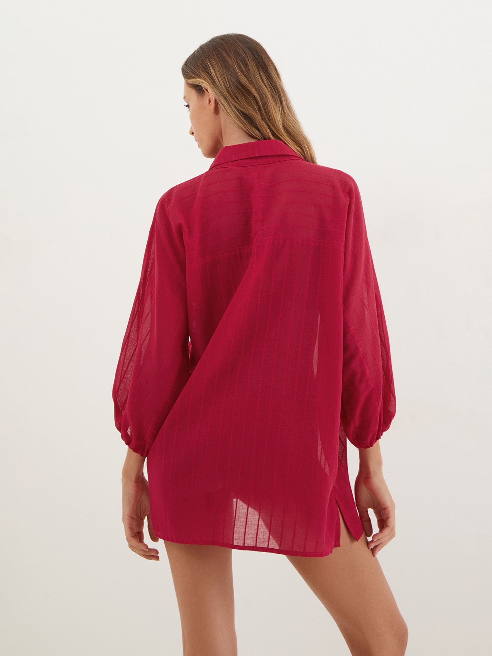 Vix Camisa Feminina Manga Longa Moana Vermelho