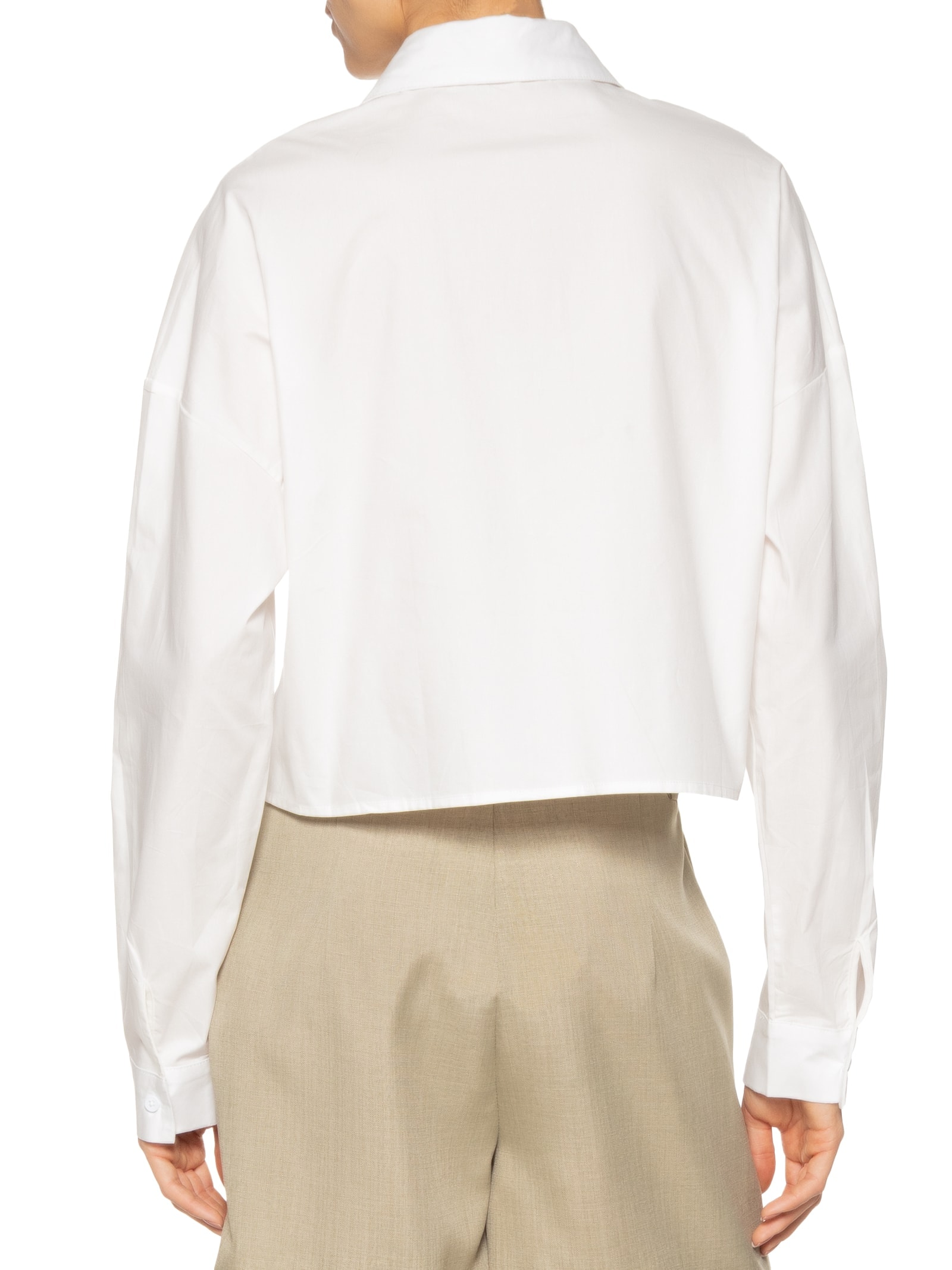 Camisa Feminina Manga Longa Off White Basiq