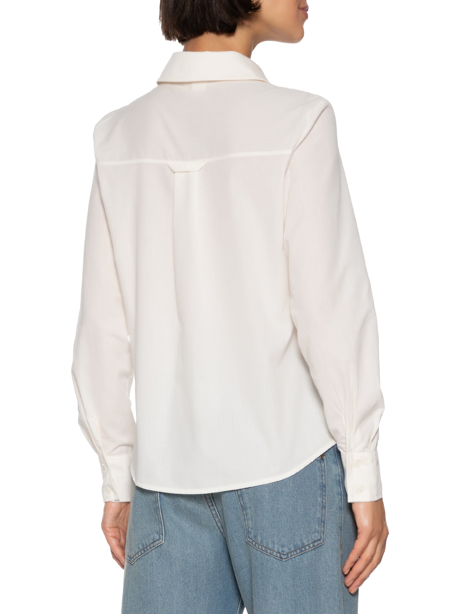 Camisa Feminina Manga Longa Off White Hering