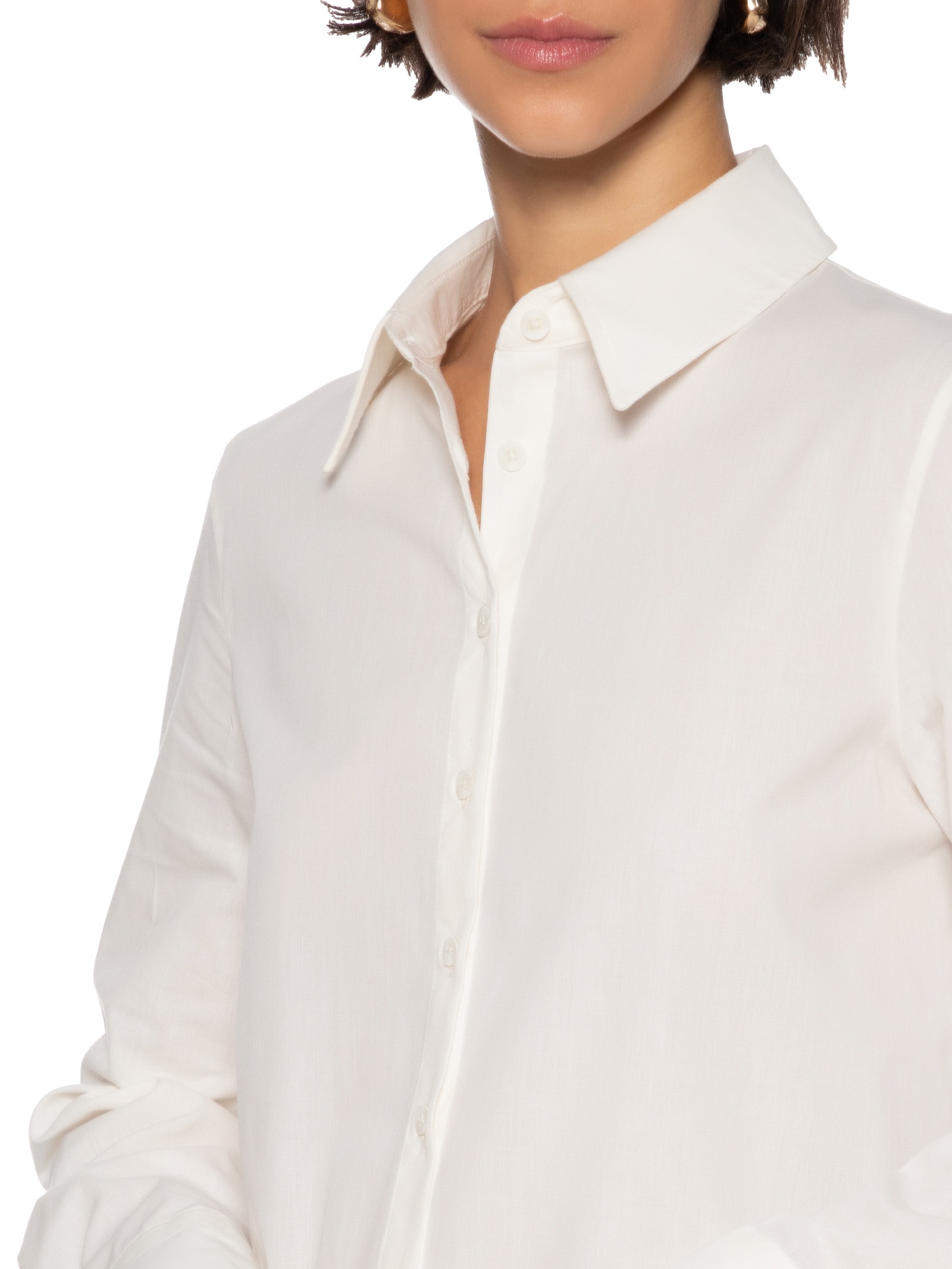 Camisa Feminina Manga Longa Off White Hering