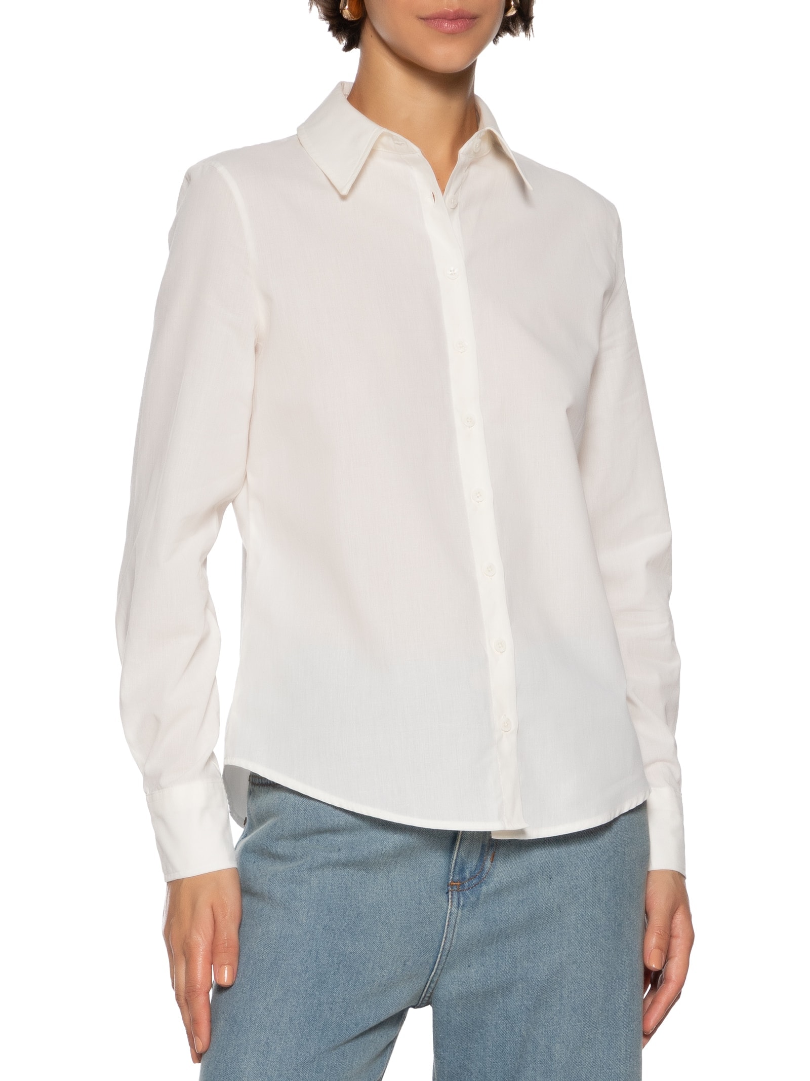 Camisa Feminina Manga Longa Off White Hering