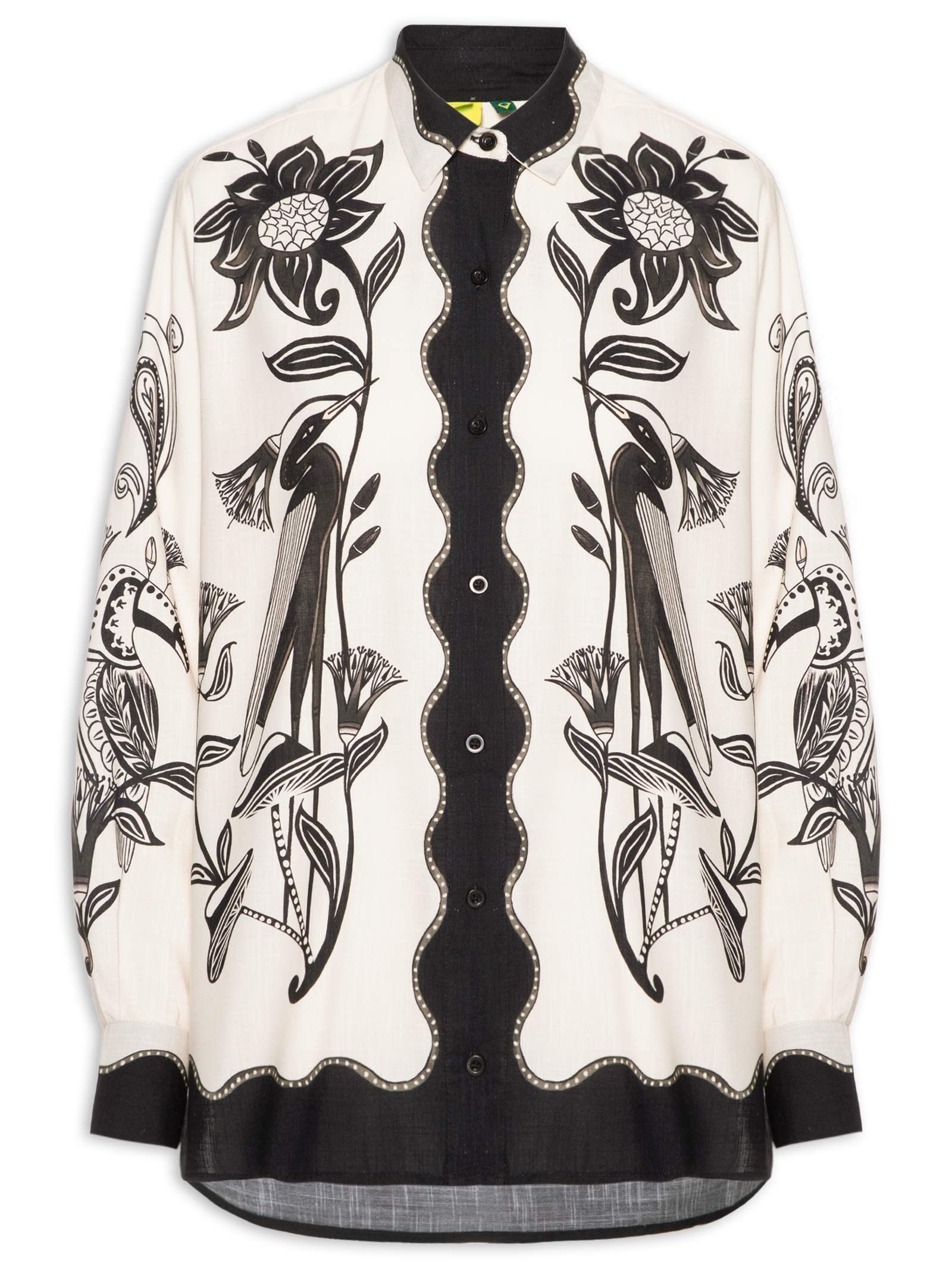 Camisa Feminina Manga Longa Patch Tropical – Off White Farm
