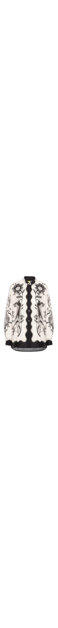 Camisa Feminina Manga Longa Patch Tropical – Off White