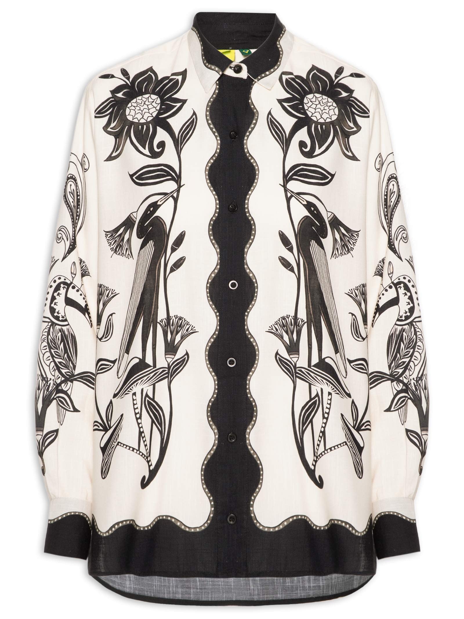 Camisa Feminina Manga Longa Patch Tropical – Off White Farm