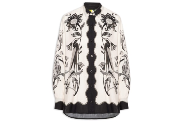 Camisa Feminina Manga Longa Patch Tropical – Off White