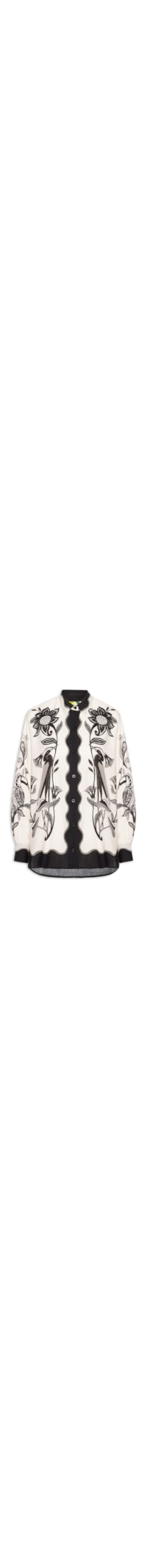 Camisa Feminina Manga Longa Patch Tropical – Off White