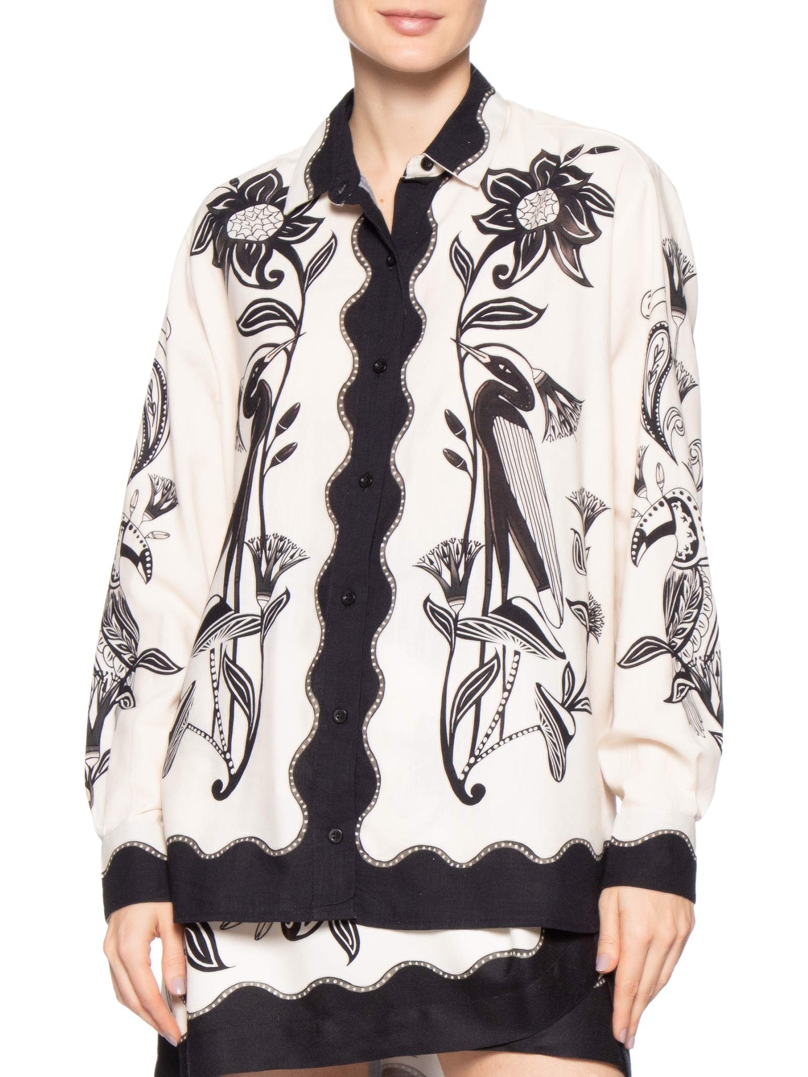 Camisa Feminina Manga Longa Patch Tropical – Off White Farm