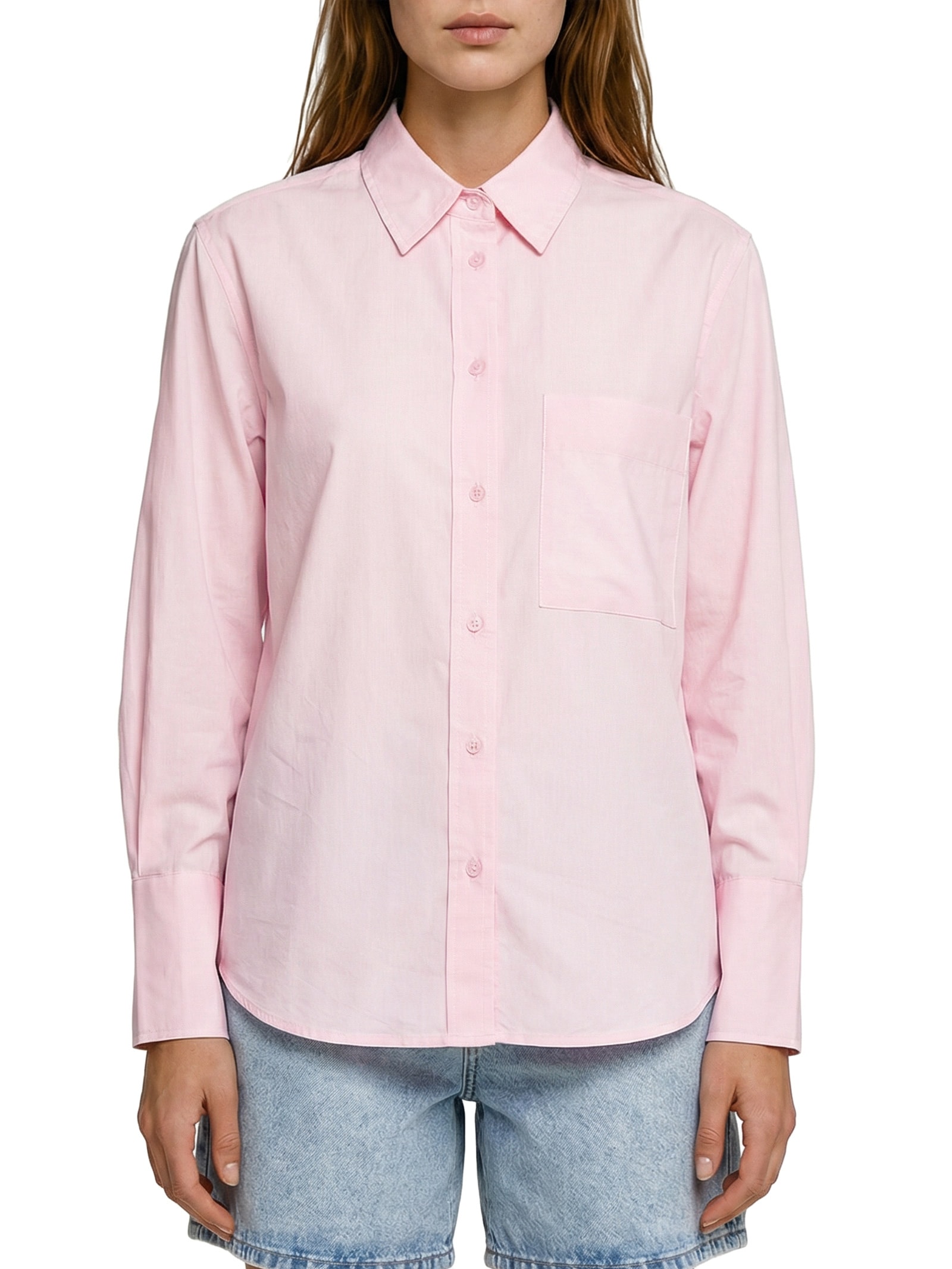 Camisa Feminina Manga Longa Rosa Hering