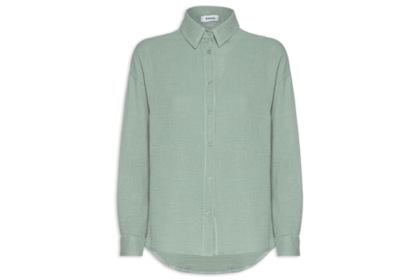 Camisa Feminina Manga Longa Texturizada - Verde