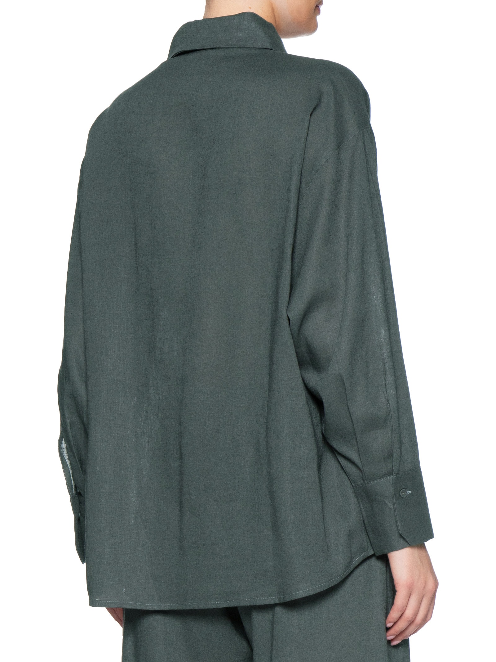 Camisa Feminina Manga Longa Verde Maria Filó