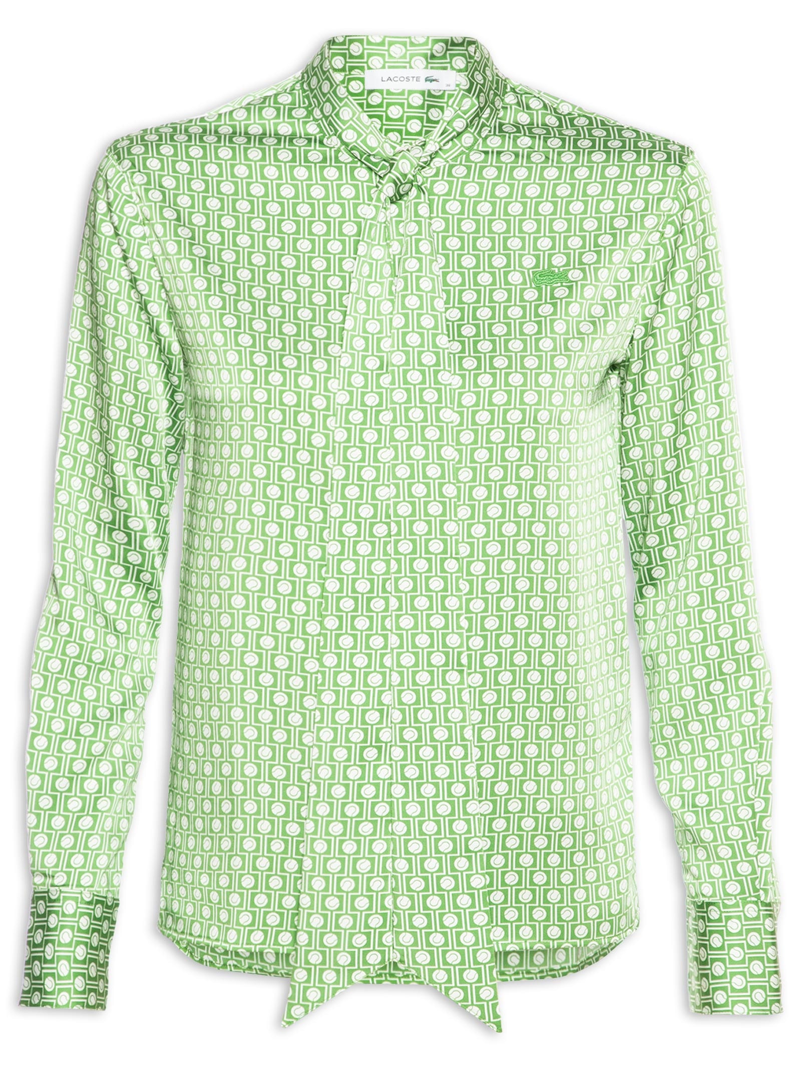 Camisa Feminina Manga Longa Woven Verde Lacoste