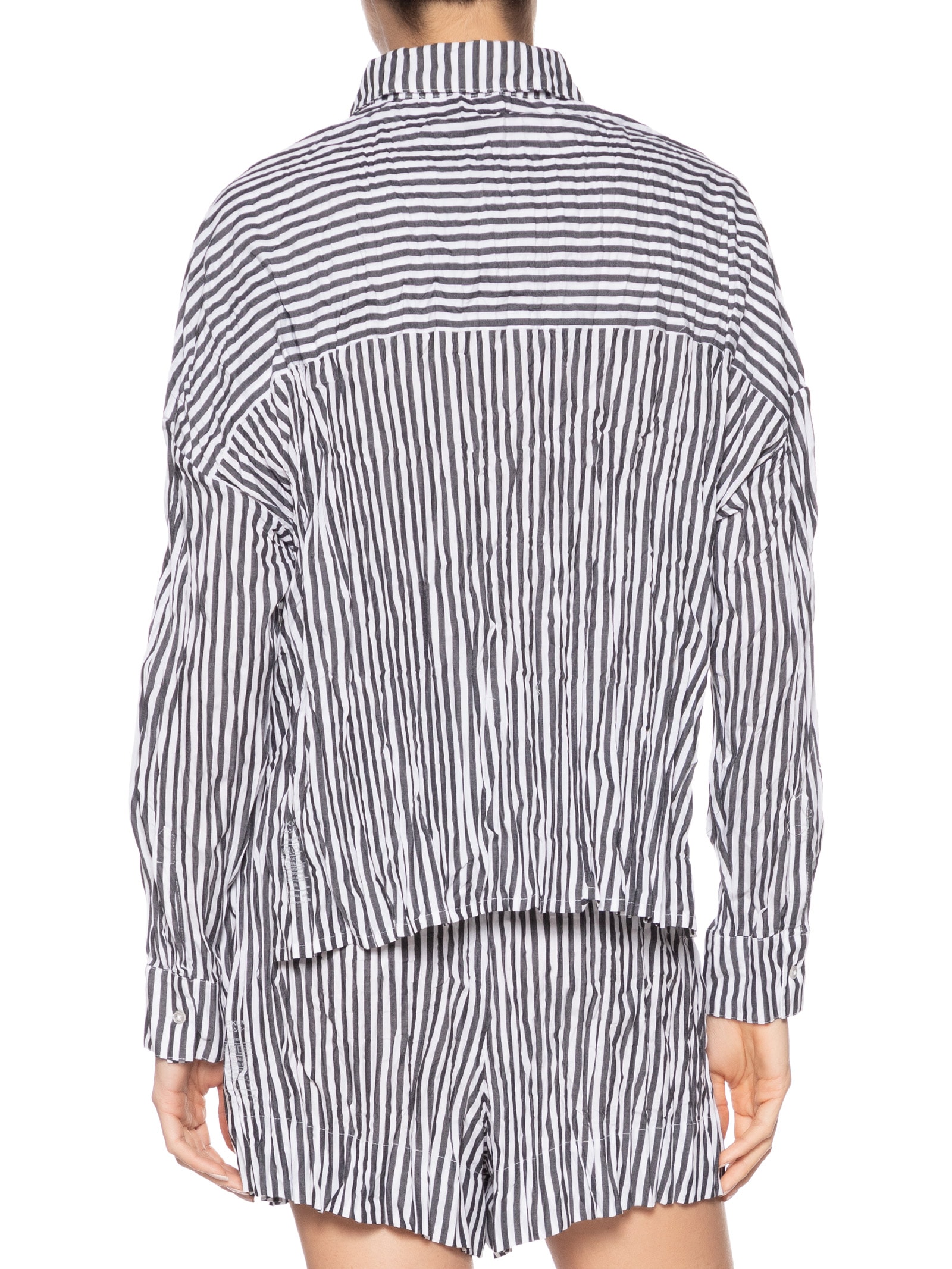 Camisa Feminina Manga Longa Wrinkle Fio Tinto Preto Osklen