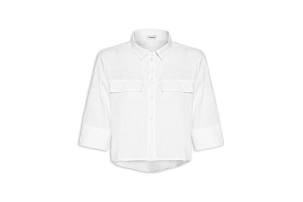 Camisa Feminina Manga Três Quartos - Branco