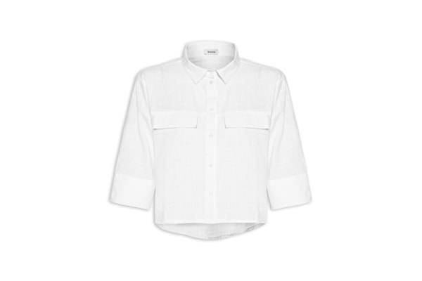 Camisa Feminina Manga Três Quartos - Branco