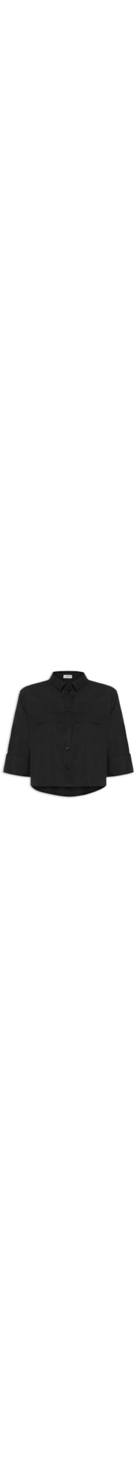 Camisa Feminina Manga Três Quartos - Preto