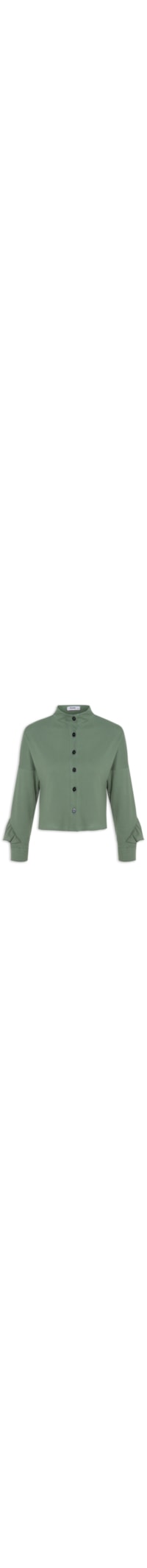 Camisa Feminina Mangas Com Detalhes De Babado - Verde