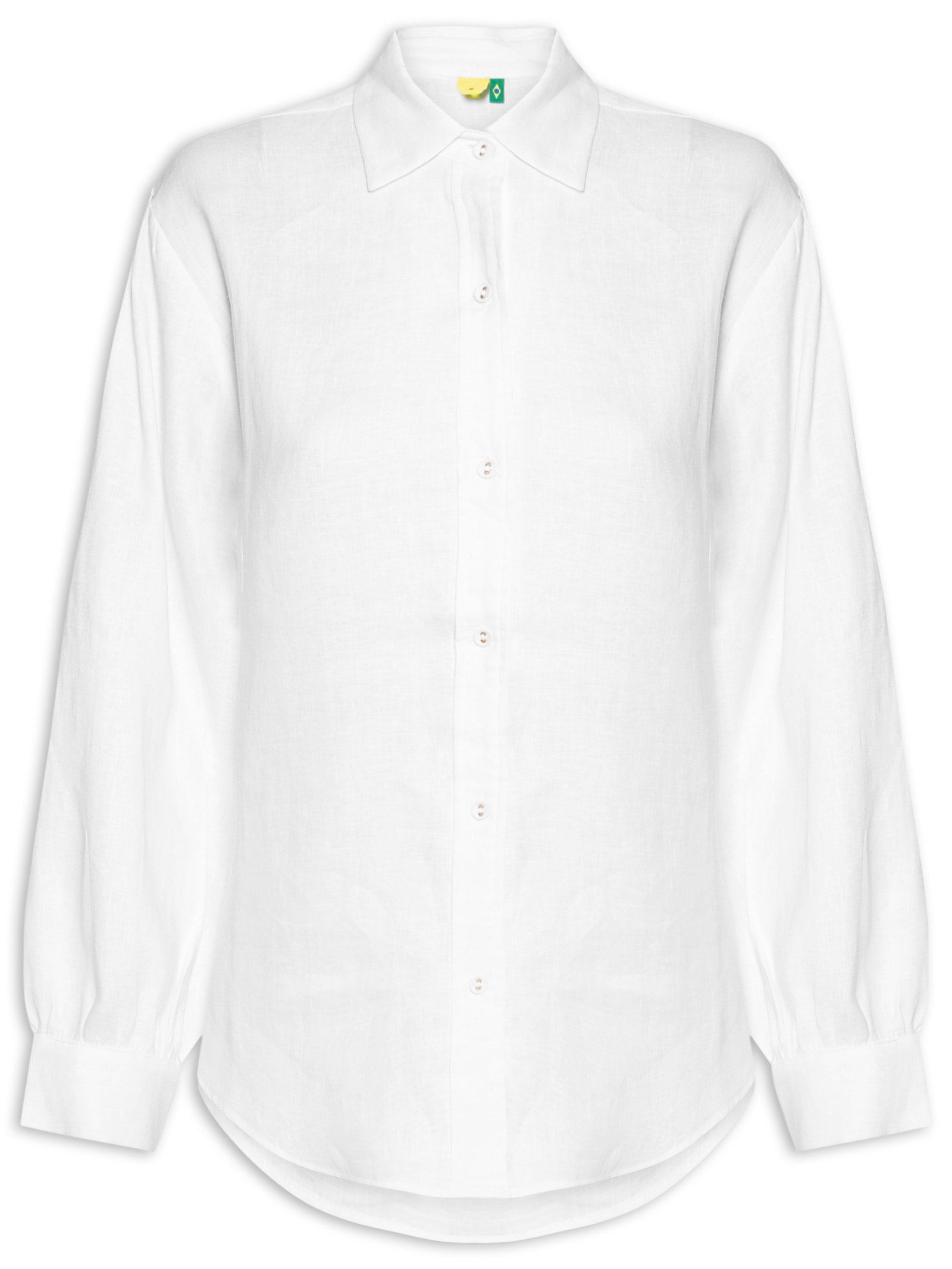 Camisa Feminina Mangas Linho Branco Farm