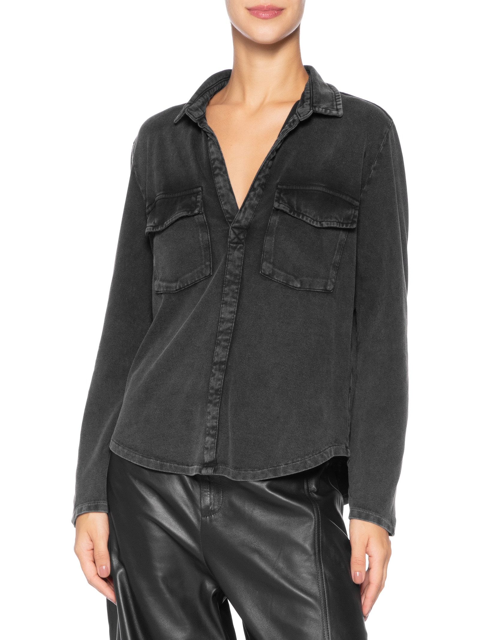 Camisa Feminina Marmorizado Preto Osklen