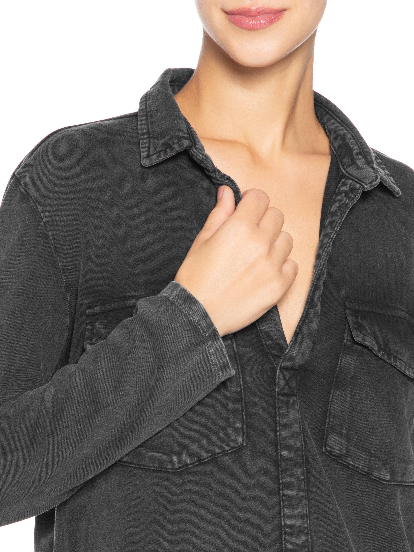 Camisa Feminina Marmorizado Preto Osklen