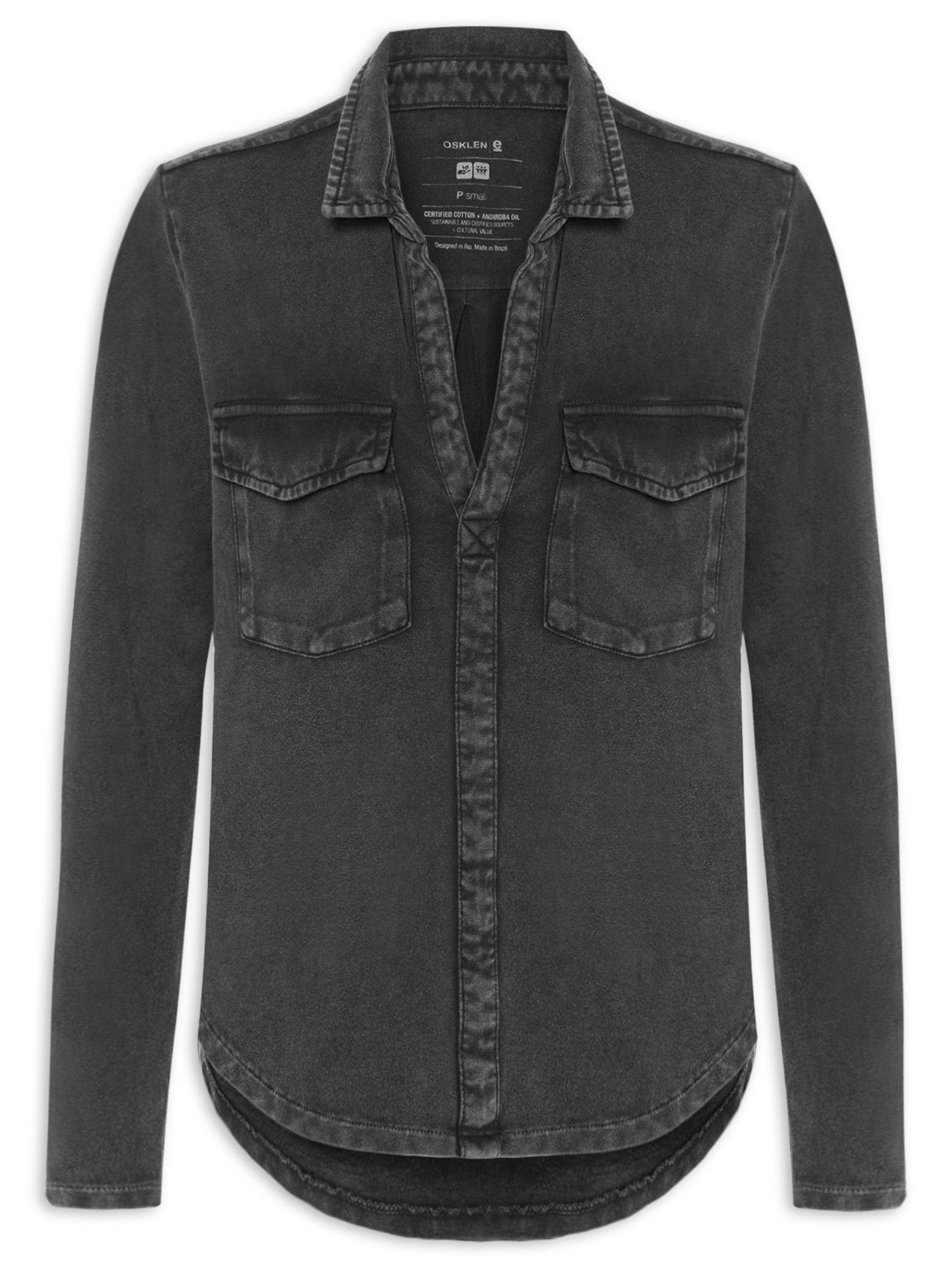 Camisa Feminina Marmorizado Preto Osklen