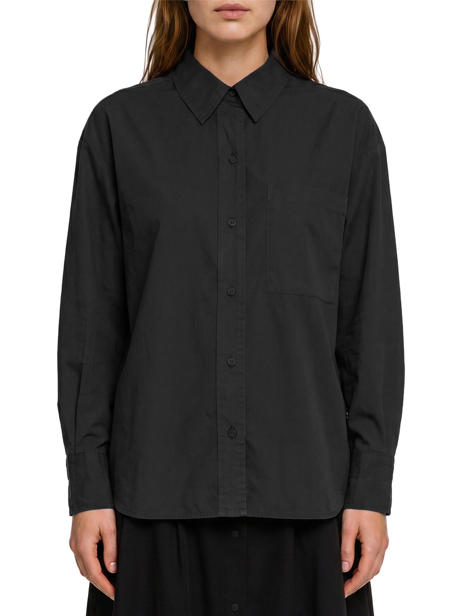 Camisa Feminina Maxi Algodão Empapelado Preto Cantão