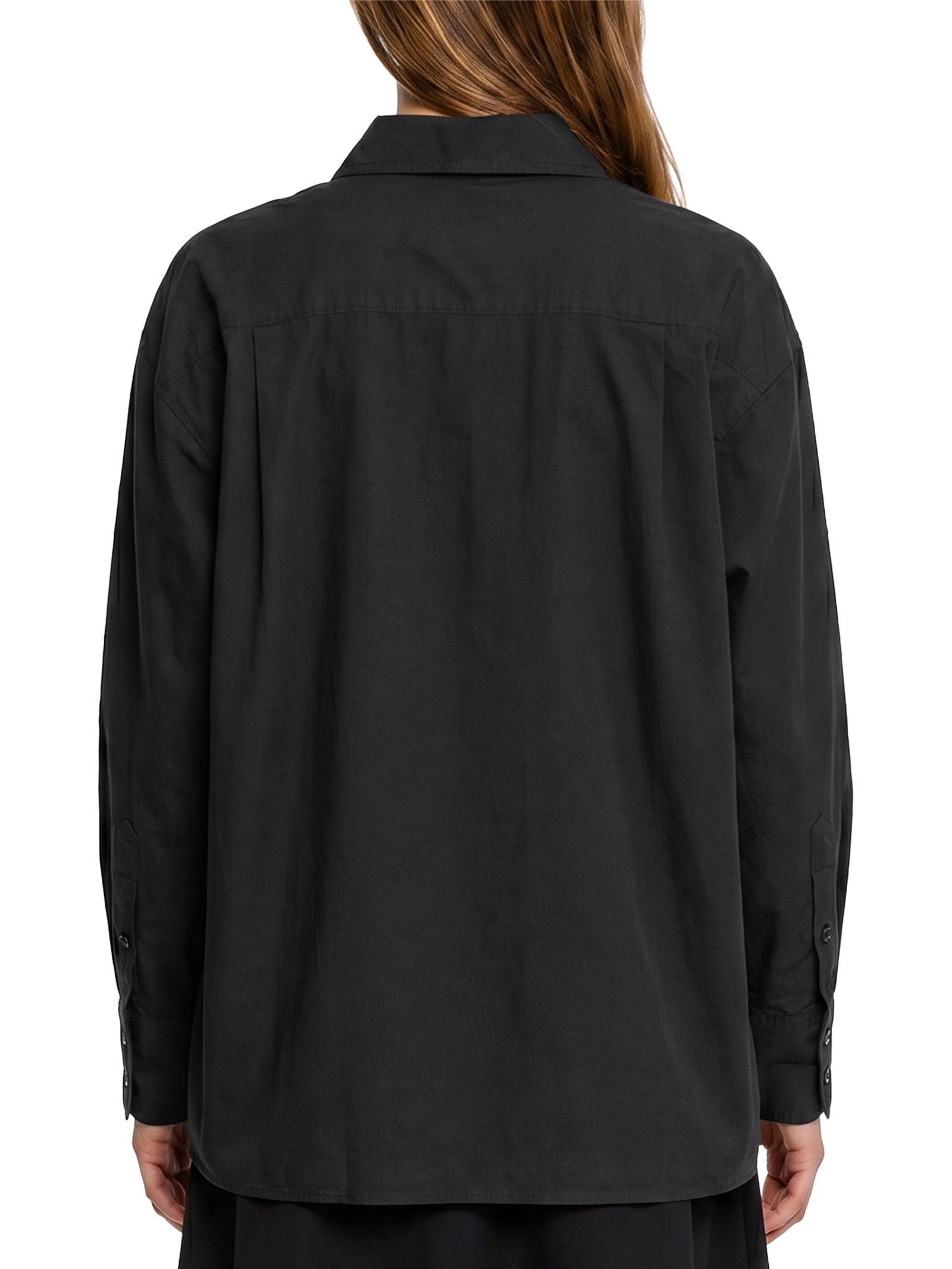 Camisa Feminina Maxi Algodão Empapelado Preto Cantão