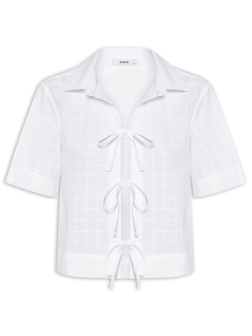 Camisa Feminina Mc Com Amarração – Off White