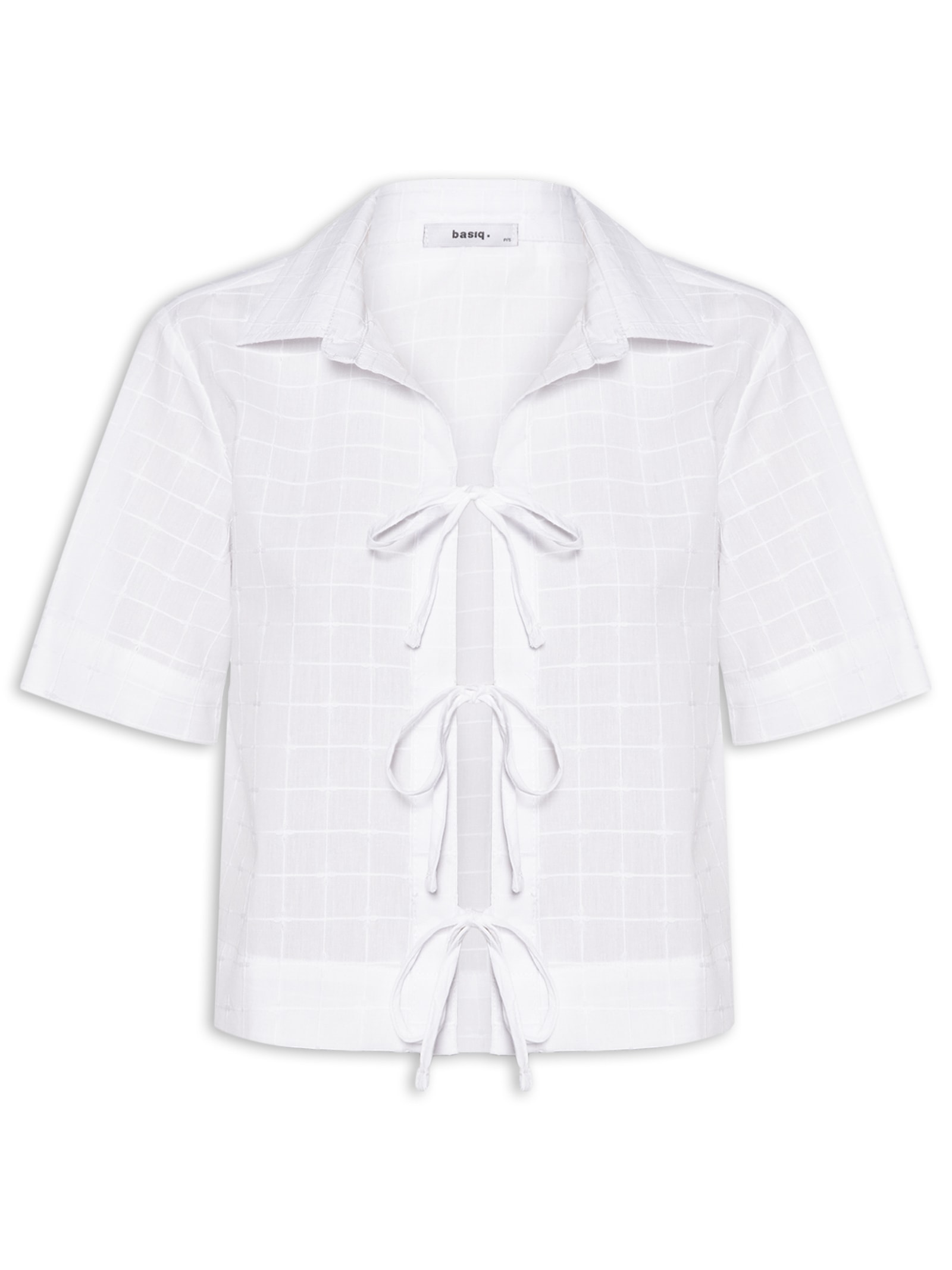 Camisa Feminina Mc Com Amarração Off White Basiq
